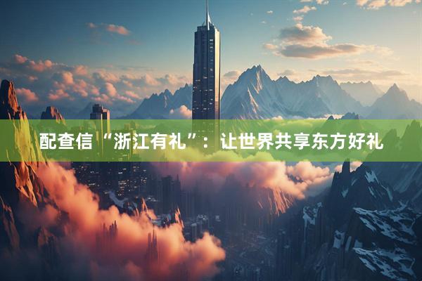 配查信 “浙江有礼”：让世界共享东方好礼